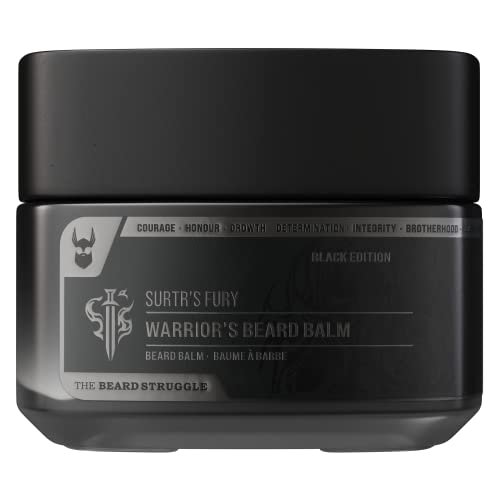 The Beard Struggle Warrior’s Beard Balm - Platinum Collection, Surtr's Fury - Non-Greasy Low-Hold Formula, Luxurious Cologne-Grade Fragrances 100% Natural and Plant-Based Ingredients - 50g