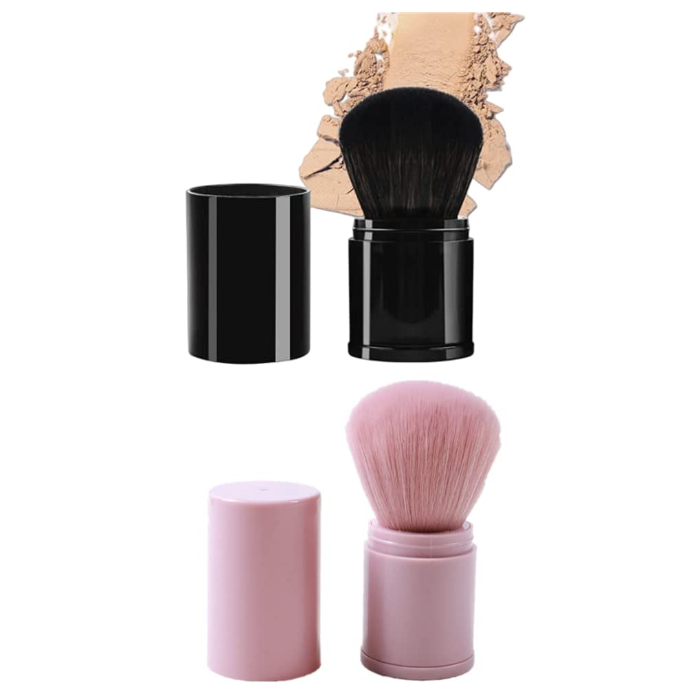 2 Piece nail brush,nail brushes,Dust Brush Soft Nail Art Dust Remover Powder Cleaner Kabuki Brushes Makeup Powder Blush Brushes Nail Art Tools( Pink,black )
