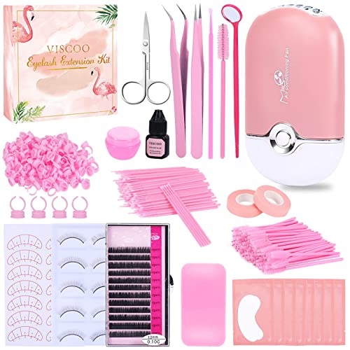 325 PCS Professional Lash Extension Supplies Kit with Lash Clusters,Lash Fan, Glue,Eyelash Remover,Tweezers for Beginners