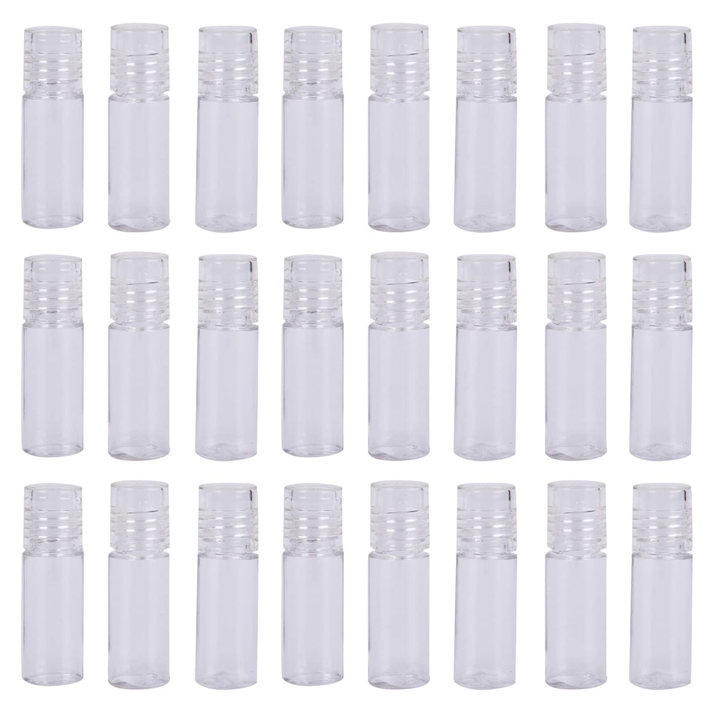 24Pcs Mini Clear 3ml Loose Powder Container Plastic Empty Loose Powder Bottle with Sifter Refillable Loose Powder Jars with Lids Sifter Eye Shadow Powder Bottle Cosmetic Sample Bottle, Clear