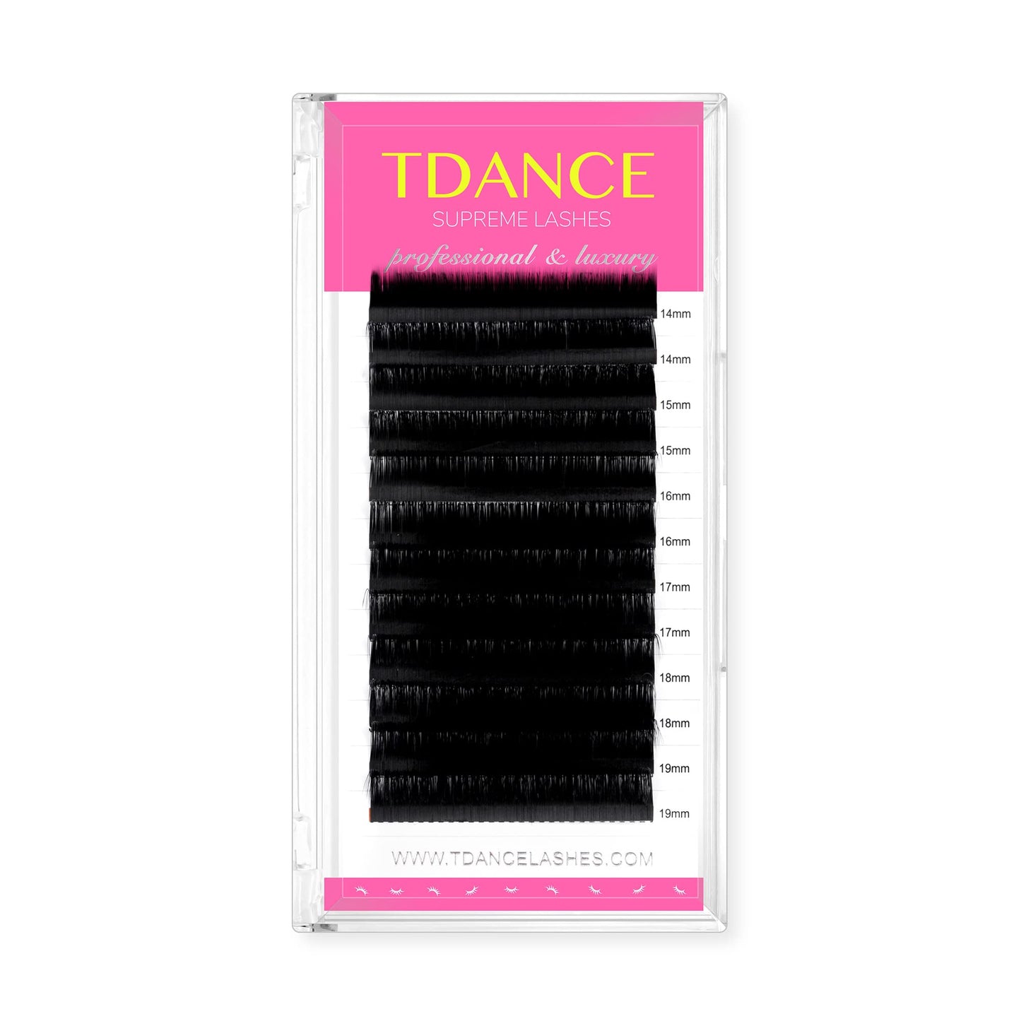 TDANCE Premium C CC D DD J B L Curl 0.03-0.18mm Thickness Semi Permanent Individual Eyelash Extensions Silk Volume Lashes Professional Salon Use Mixed 14-19mm Length In One Tray (D-0.05,14-19mm)