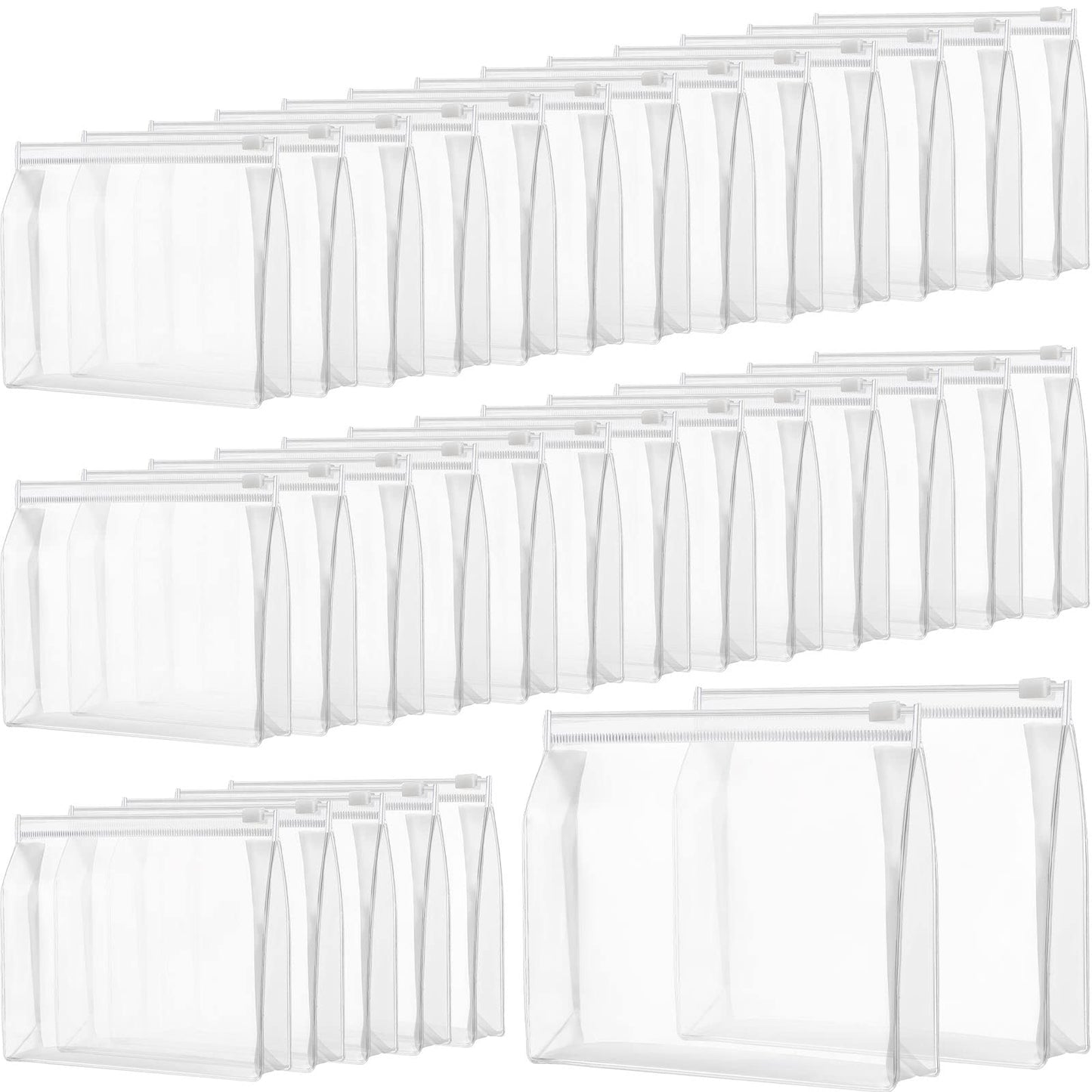 60 Pcs Mini Clear Makeup Bags Bulk Cosmetic Bags with Zipper Mini Clear Makeup Bags Clear Pouches with Zipper PVC Clear Zipper Pouches Plastic Transparent Waterproof Toiletry Bags for Travel Home