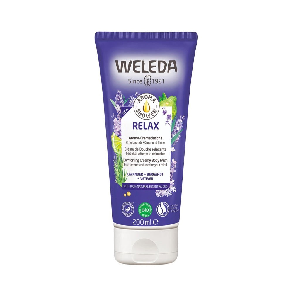 WELEDA Aroma Shower & Body Wash - Relax Lavender, Bergamot & Vetiver 200ml