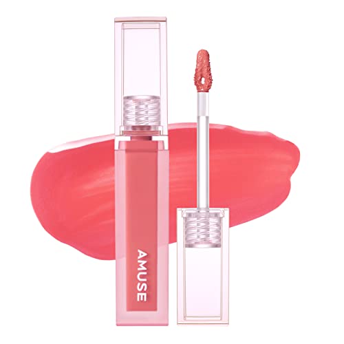 Amuse SEOUL DEW TINT 01 LA VIE EN CORAL | Vivid and radiant coral | Dewy, glossy, moisturizing, long-lasting color, youthful glow, allergen-free, vegan