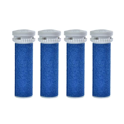 4 Pack Blue Replacement Roller Compatible with Scholl Express Pedi Foot Smoother-Extra Coarse