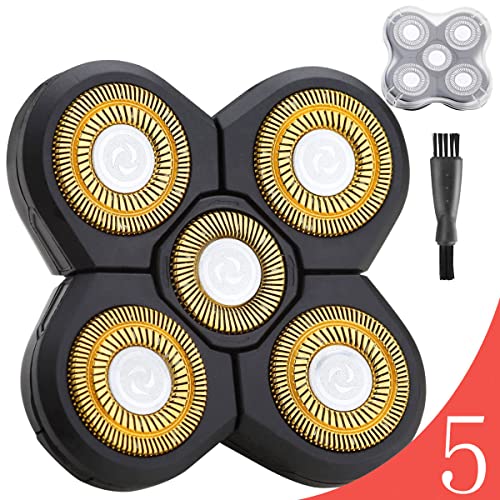 Upgraded 5 Blades Shaver Replacement Heads 5D Men's Electric Shaver Replacement Heads for Freedom Shaver 5 Blades Replacement Shaver Head Blade 5 Heads Beard Electric Razor Shaver Head