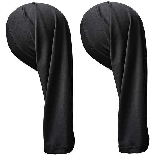 2PCS Dreadlocks Tube Socks Unisex Spandex Stocking Shower Cap for Long Dreads Braids Twist Open End Jumbo Hair Bonnet Covers, Black