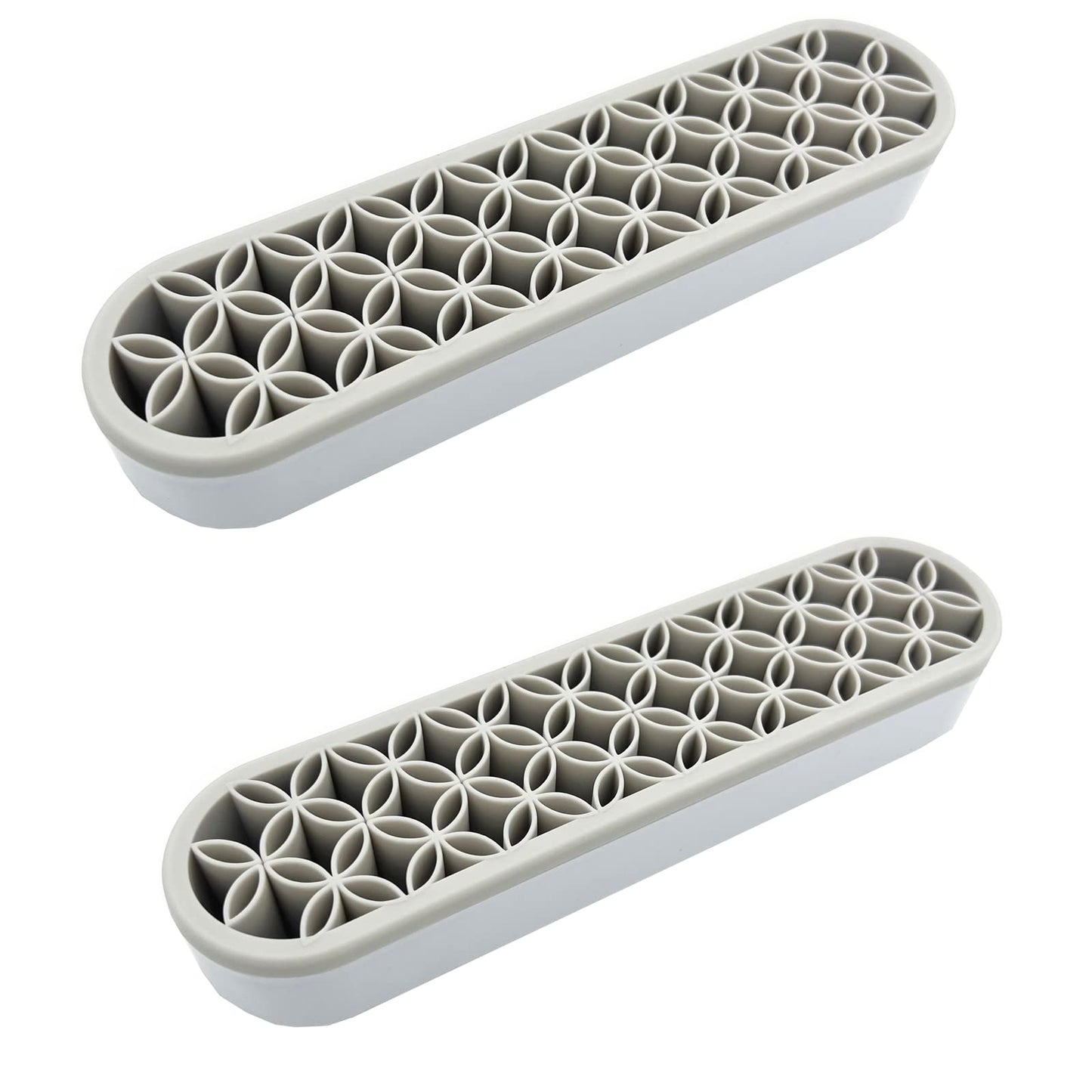 TANG SONG 2 PCS Silicone Make up Brush Holder Cosmetic Storage Box Desktop Organizers (Gray)
