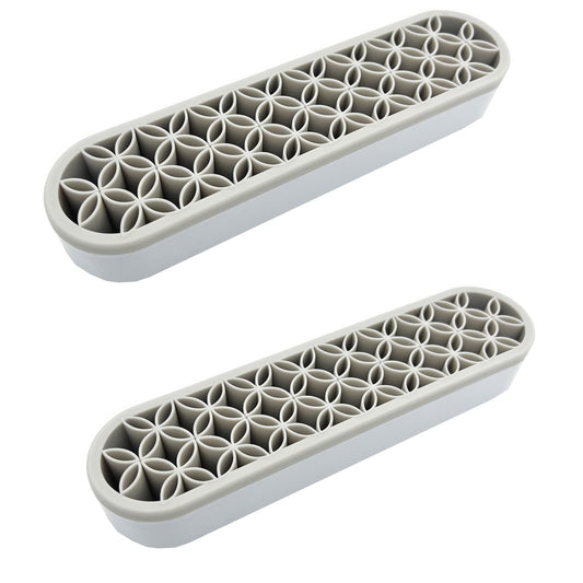 TANG SONG 2 PCS Silicone Make up Brush Holder Cosmetic Storage Box Desktop Organizers (Gray)