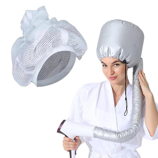 Adjustable Hair Drying Hoods2024 Upgraded Net Plopping Cap with Drawstring for Drying Curly Hair， Plopping Cap Curly Hair with Drawstring，Net Plopping Satin Diffuser，Black hair dryer cap（Two pieces）