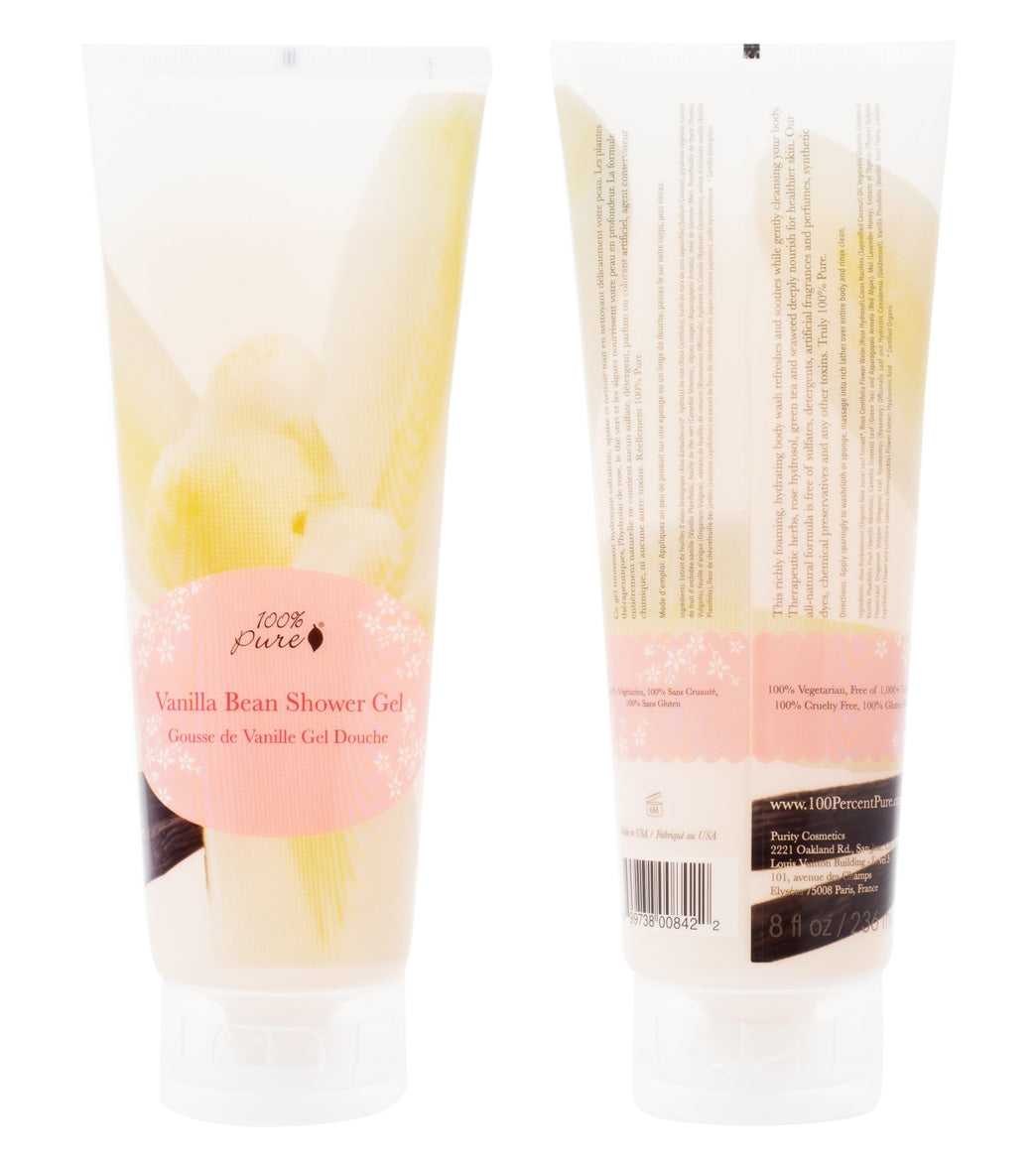 100% Pure Vanilla Bean Shower Gel 8 oz.