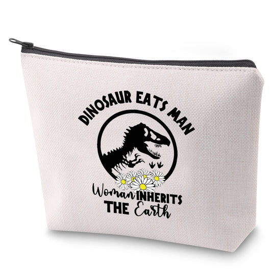 ZJXHPO Jurassic Cosmetic Bag Dinosaur Survival Kit Dinosaur Eats Man Woman Inherits The Earth Makeup Bag With Zipper Power Gift (Dinosaur)