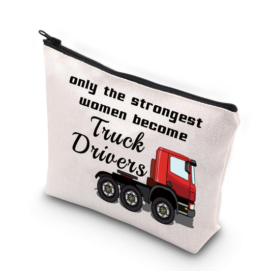 VAMSII Truck Driver Makeup Bag Women Trucker Gifts only the Strongest Women Become Truck Drivers Gifts Zipper Pouch (Truck Driver)