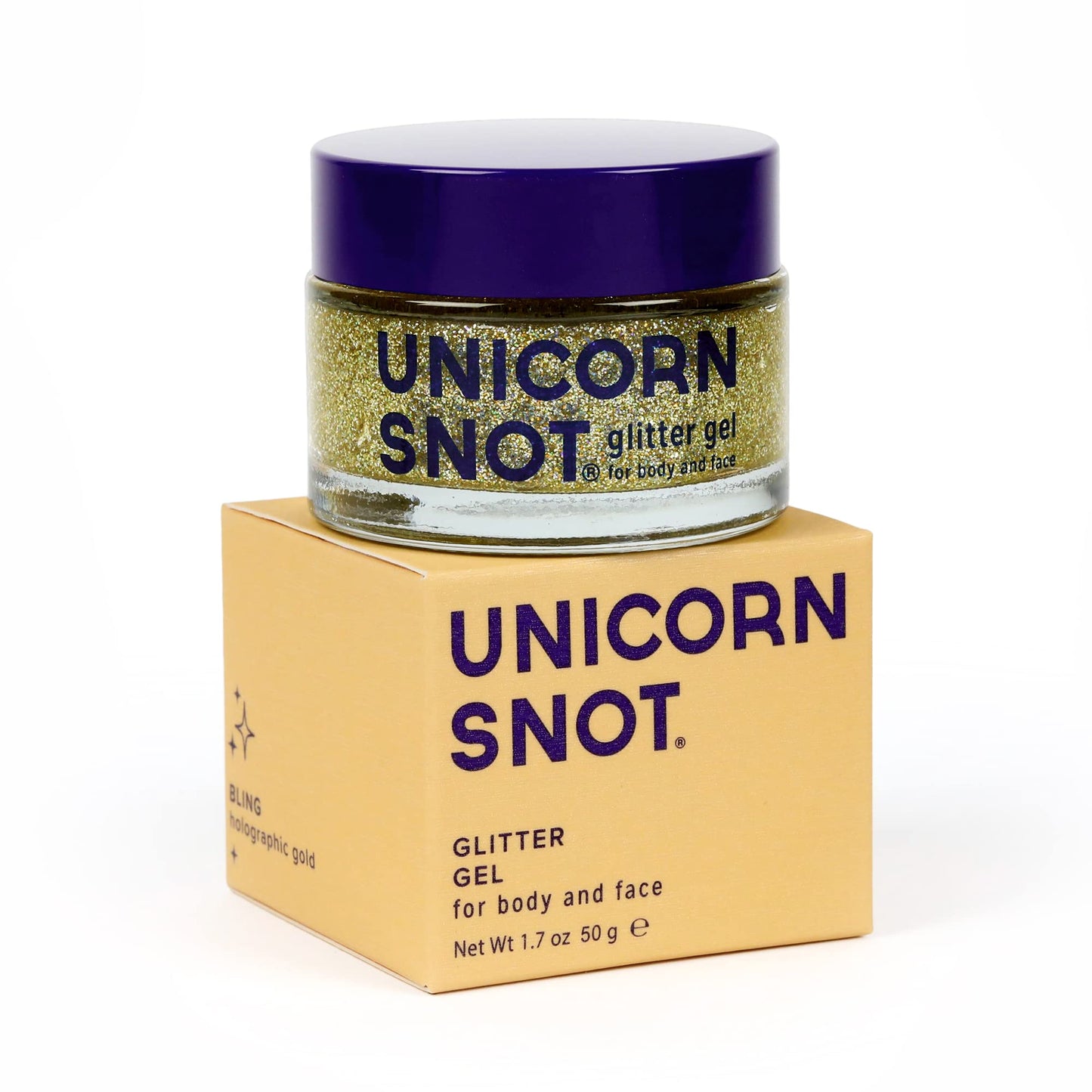 Unicorn Snot Holographic Body Glitter Gel for Body, Face, Hair - Vegan & Cruelty Free - 1.7 oz (Ultraviolet, Sky, Disco)