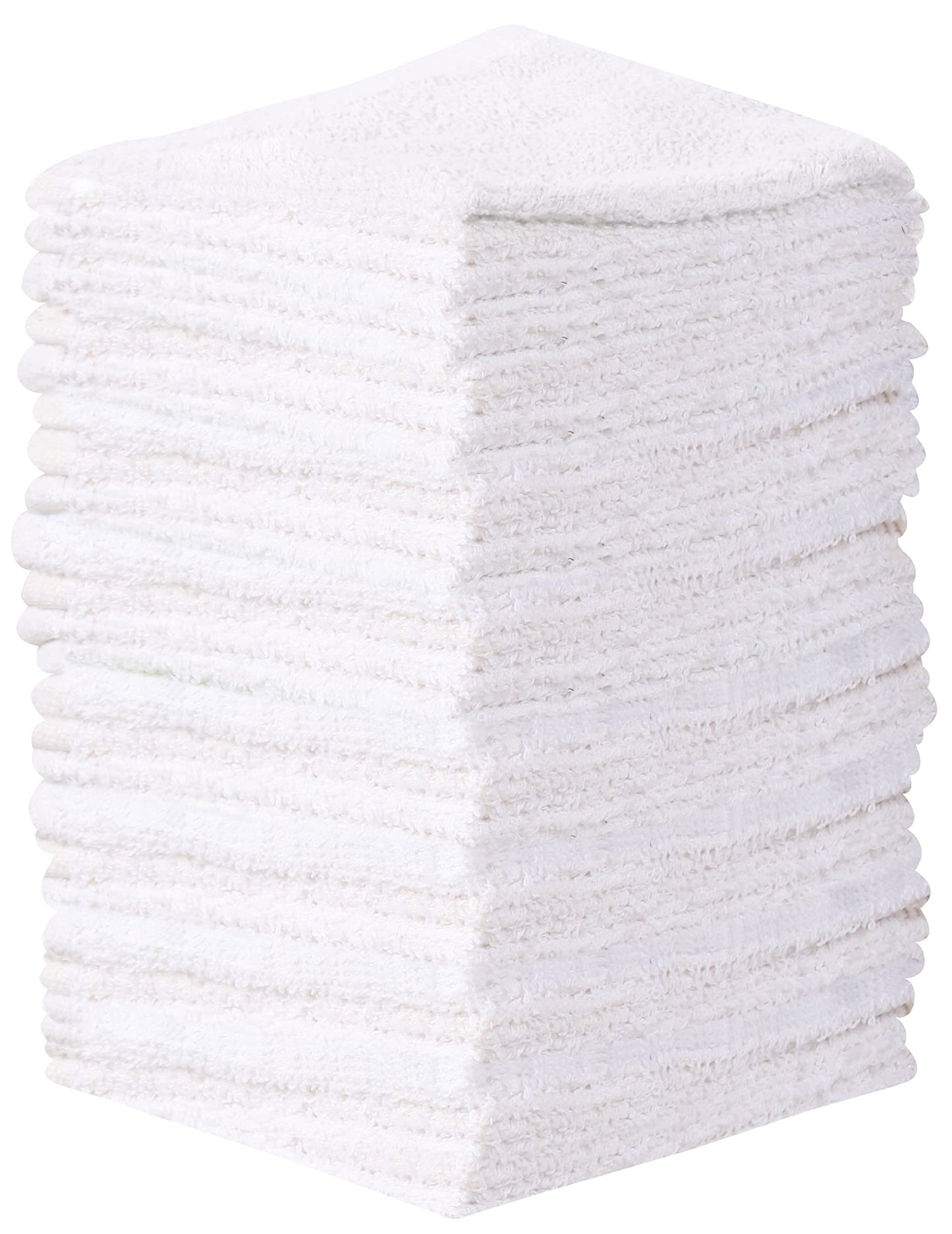 Towel and Linen Mart 100% Cotton - Wash Cloth Set - Pack of 24, Flannel Face Cloths, Highly Absorbent and Soft Feel Fingertip Towels (White)