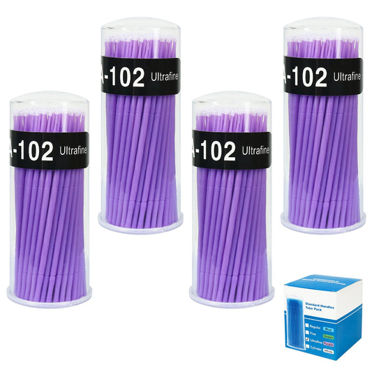 Shintop 400pcs Disposable Micro Applicator Brushes Great for Dental/Oral/Makeup (Purple, 1.5mm)