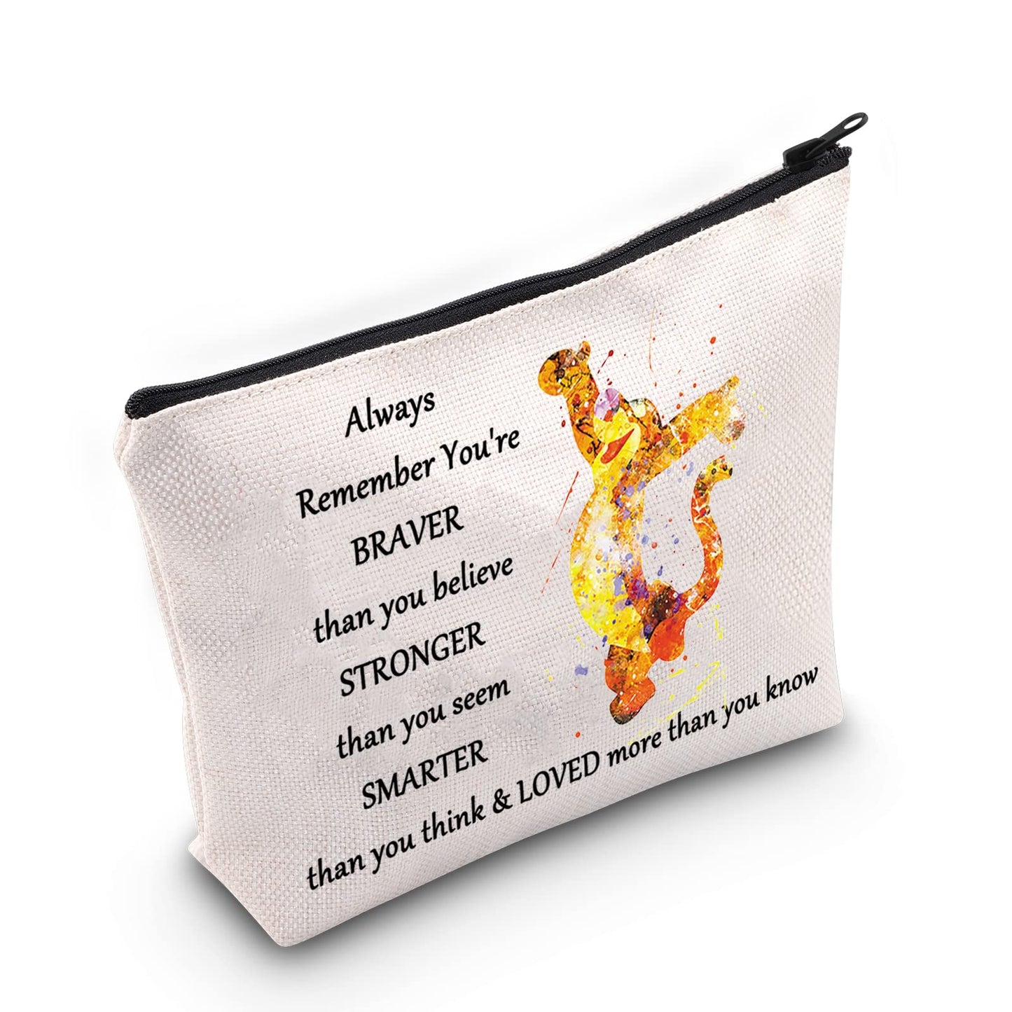 WZMPA Tiger Cosmetic Makeup Bag Tiger Fans Gift You Are Braver Stronger Smarter Than You Think Tiger Makeup Zipper Pouch Bag For Women Girls(Always Tiger)