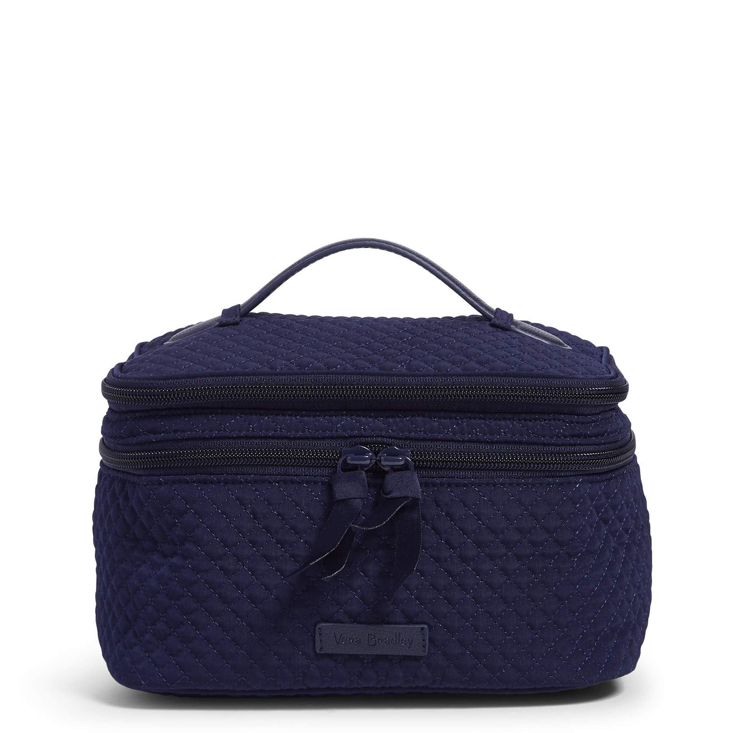 Vera Bradley Women's Microfiber Brush Up Cosmetic Makeup Organizer Case, Classic Navy, One Size