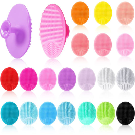 20 Pack Face Scrubber Soft Silicone Facial Cleansing Brush Face Wash Brush for Deep Cleaning Face Scrub Brush for Massage Face Exfoliator Blackhead Removing Face Cleansing Pads Silicon Face Cleaner